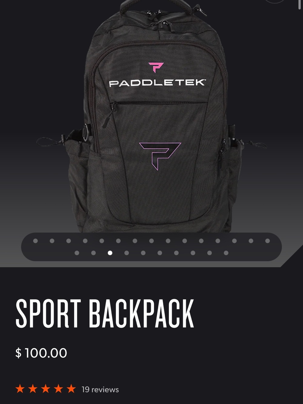 Paddletek Black Sport Backpack with Pink Accents